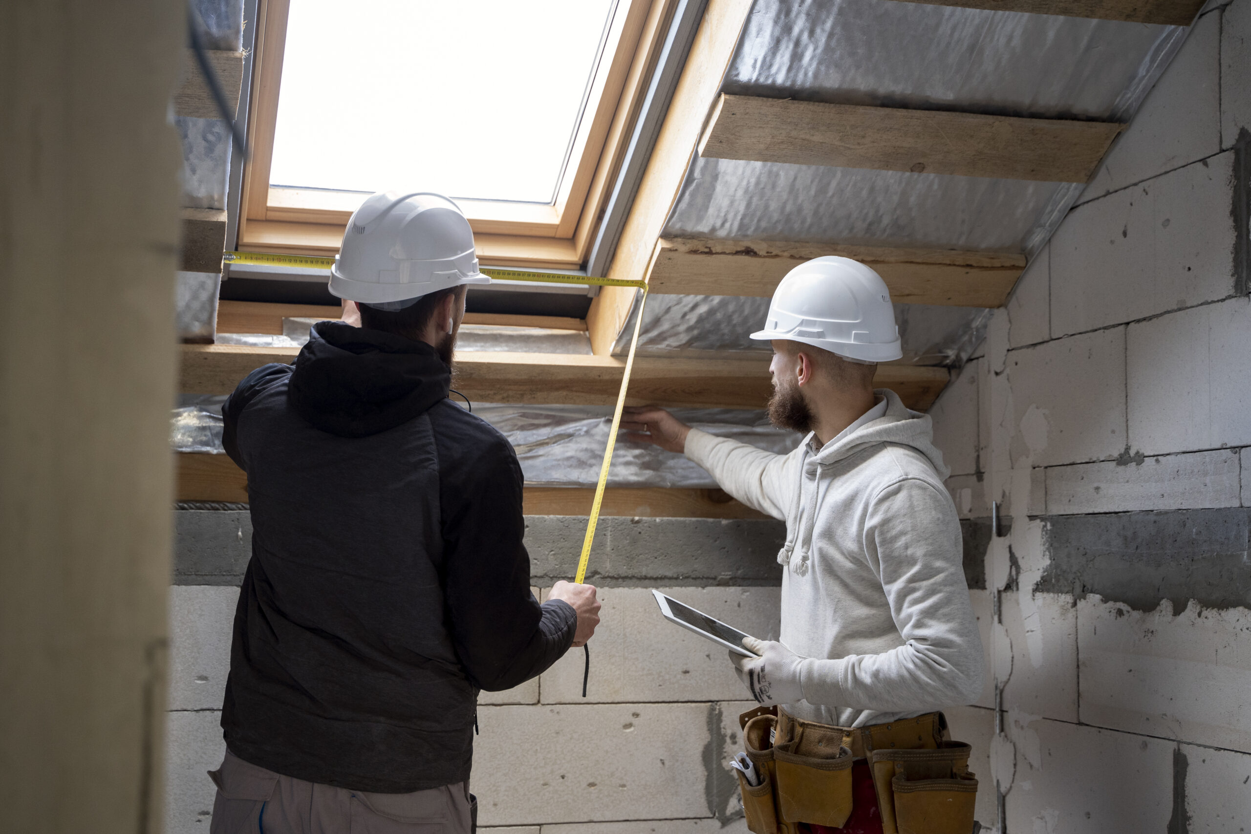 two home inspector, making inspection